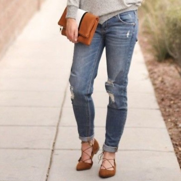 🐚NWT🐚POINTY LACE UP BALLET FLAT - Picture 2 of 3